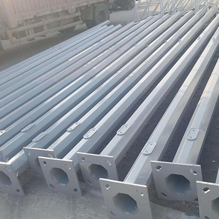 Standard height design galvanized 6M street light pole with arms