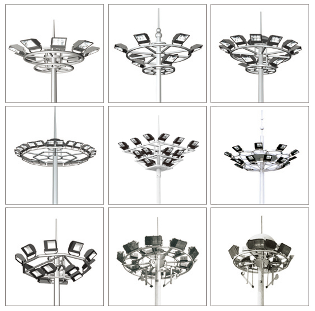 Automatic Lift Flood Light LIWEI Best Sell High Mast Lighting 4800w 30m 35m Lighting Pole And Lighting Tower